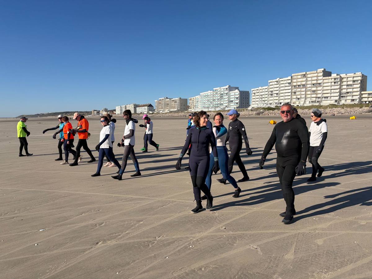 Sortie longe-côte KMCO Hardelot – groupe sur la plage